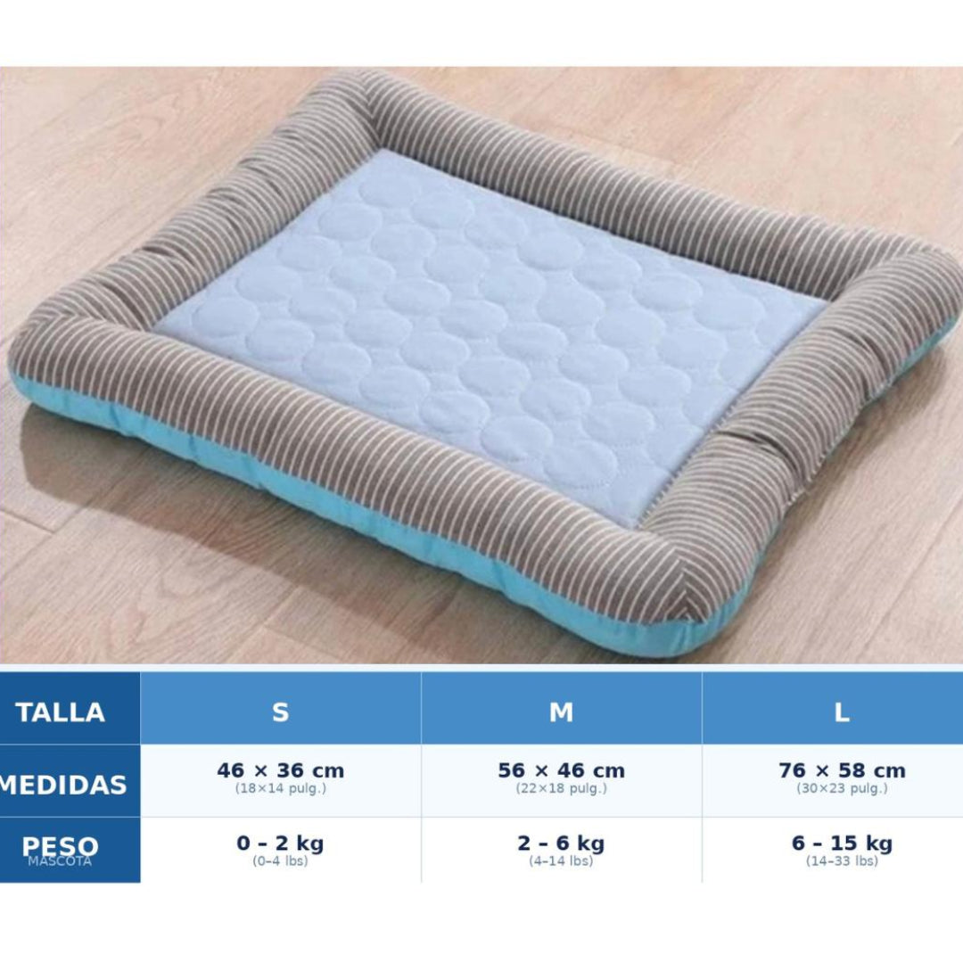 Cama con almohadilla de refrigeración para mascostas