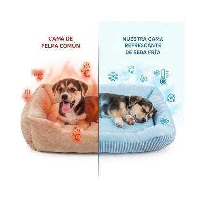 Cama con almohadilla de refrigeración para mascostas